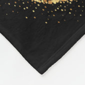 美しい水彩蝶と金ゴールド きらきら光る フリースブランケット (角)