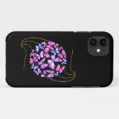 美しい水彩蝶と金ゴールド きらきら光る Case-Mate iPhoneケース (裏面(横))