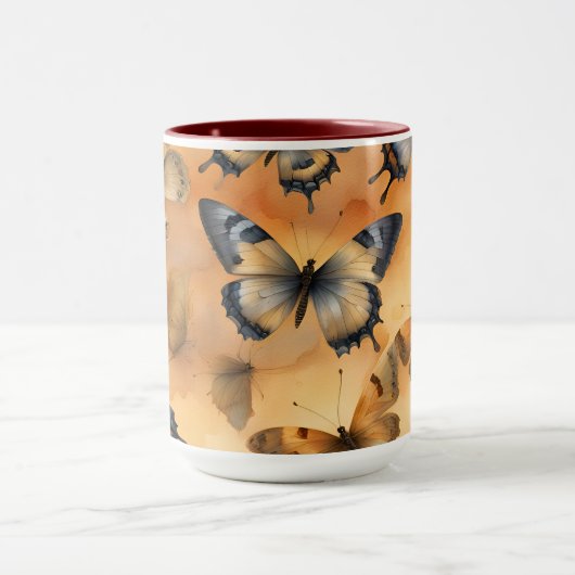美しい水彩蝶 マグカップ (中央)