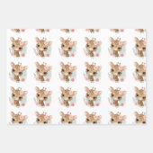 美しい水彩赤ちゃん動物シームレスフローラ ラッピングペーパーシート (正面2)