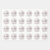 美しい水彩赤ちゃん動物シームレスフローラ ラッピングペーパーシート (正面)