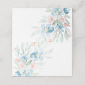 美しい水彩赤面バラと青い花 プレイスカード (外部開封)