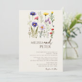 美しい水彩野草植物写真 招待状 (スタンド正面)