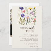 美しい水彩野草植物写真 招待状 (正面/裏面)