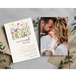 美しい水彩野草植物写真 招待状