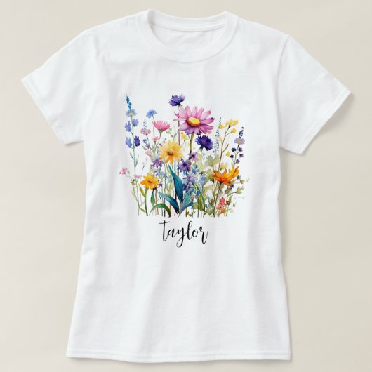 美しい水彩野草植物園 Tシャツ (デザイン正面)