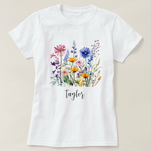 美しい水彩野草植物園 Tシャツ (デザイン正面)