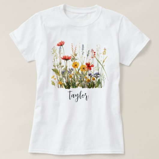 美しい水彩野草植物園 Tシャツ (デザイン正面)