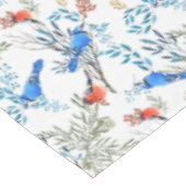 美しい水彩鳥と葉のパターン テーブルクロス (アングル)
