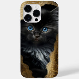 美しい水彩黒猫と金ゴールドベール Case-Mate iPhone 14 PRO MAXケース