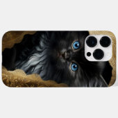 美しい水彩黒猫と金ゴールドベール Case-Mate iPhoneケース (裏面 (横))