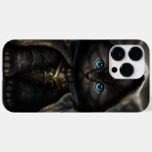 美しい水彩黒猫と金ゴールドベール Case-Mate iPhoneケース (裏面 (横))