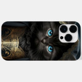 美しい水彩黒猫と金ゴールドベール Case-Mate iPhoneケース (裏面 (横))
