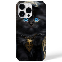 美しい水彩黒猫と金ゴールドベール