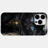 美しい水彩黒猫と金ゴールドベール Case-Mate iPhoneケース (裏面 (横))