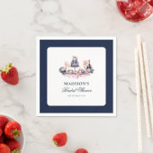 美しい水彩 結婚前お茶会 パーソナライズド スタンダードカクテルナプキン (インサイチュ)