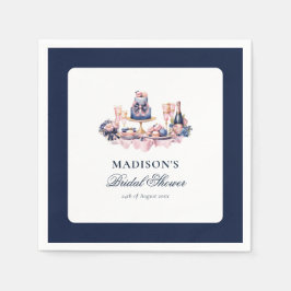 美しい水彩 結婚前お茶会 パーソナライズド スタンダードカクテルナプキン