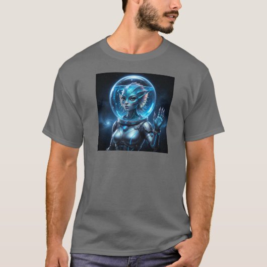 美しい水棲異星人女性！ Tシャツ (正面)