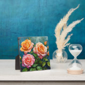 美しい水滴の薔薇の花 フォトプラーク (インサイチュ)