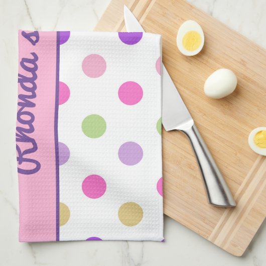 美しい水玉模様 キッチンタオル (四つ折り)