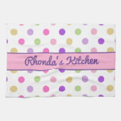 美しい水玉模様 キッチンタオル (横)