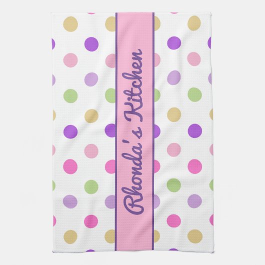 美しい水玉模様 キッチンタオル (縦)