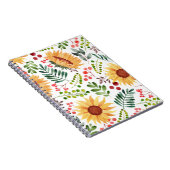 美しい水色のひまわりと果実 ノートブック (右側)