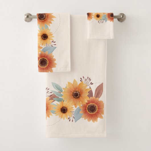 美しい水色のひまわり バスタオルセット (インサイチュ)