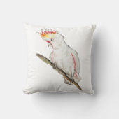 美しい水色のオウムの手のスケッチ クッション (正面)