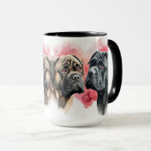 美しい水色のケンジコルソ犬ペア マグカップ (正面右)