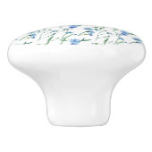 美しい水色のコーンフラワー セラミックノブ (側面)