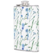 美しい水色のコーンフラワー フラスク (左)