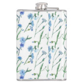 美しい水色のコーンフラワー フラスク (裏面)