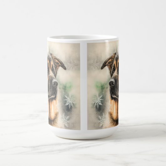 美しい水色のドイツの羊飼い犬 コーヒーマグカップ (中央)