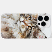 美しい水色のノルウェーの森の猫 Case-Mate iPhoneケース (裏面 (横))