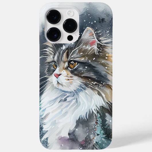 美しい水色のノルウェーの森の猫 Case-Mate iPhoneケース (裏面)