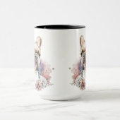 美しい水色のブフランスのルドッグ マグカップ (中央)