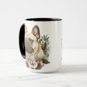 美しい水色のブフランスのルドッグ マグカップ (正面左)