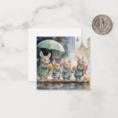 美しい水色のマウスカード ノートカード (正面/裏面インサイチュ)