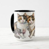 美しい水色の三毛猫 マグカップ (正面左)