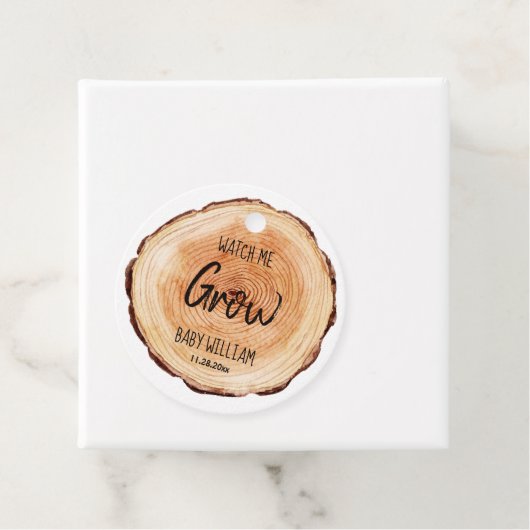 美しい水色の木のスライス私の成長Favを見る フェイバータグ (インサイチュ)