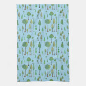 美しい水色の木 キッチンタオル (縦)