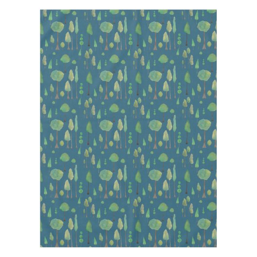 美しい水色の木 テーブルクロス (正面)