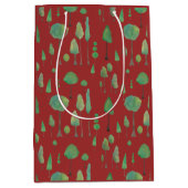 美しい水色の木 ミディアムペーパーバッグ (正面)