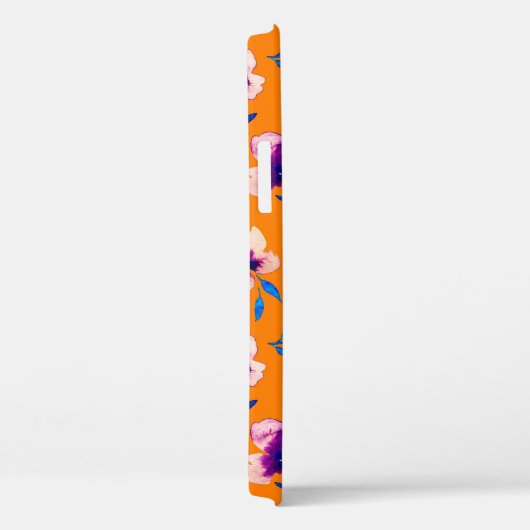 美しい水色の牡丹の紫の花と Case-Mate iPhoneケース (裏面 / 右)