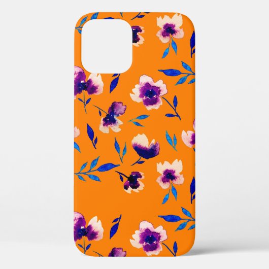 美しい水色の牡丹の紫の花と Case-Mate iPhoneケース (裏面)