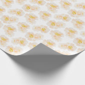 美しい水色の牡丹の花 ラッピングペーパー (角)