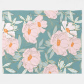 美しい水色の甘い植物性ブルーピンクファイル フリースブランケット (正面(横))