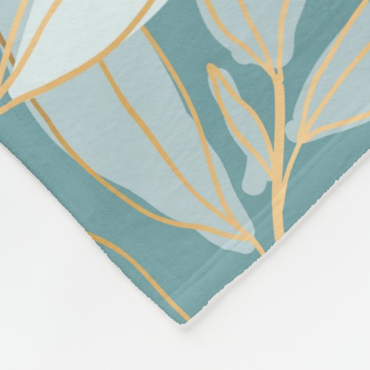 美しい水色の甘い植物性ブルーピンクファイル フリースブランケット (角)