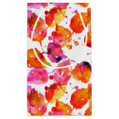 美しい水色の紅葉パターン スモールペーパーバッグ (裏面)